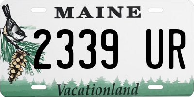 ME license plate 2339UR