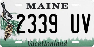 ME license plate 2339UV