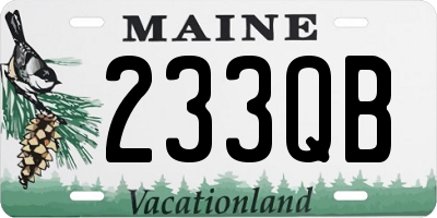 ME license plate 233QB
