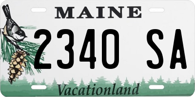ME license plate 2340SA
