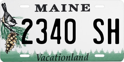 ME license plate 2340SH