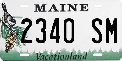 ME license plate 2340SM