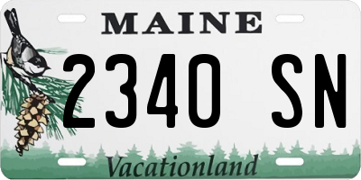 ME license plate 2340SN