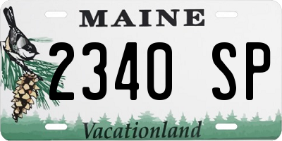 ME license plate 2340SP