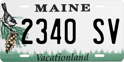 ME license plate 2340SV