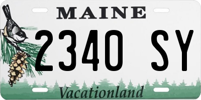 ME license plate 2340SY