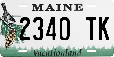 ME license plate 2340TK