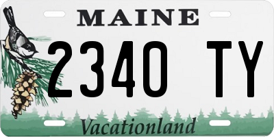 ME license plate 2340TY