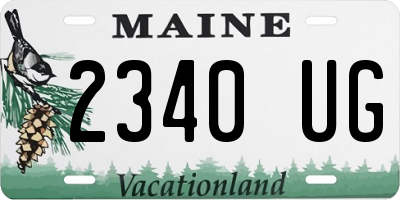 ME license plate 2340UG