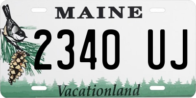 ME license plate 2340UJ