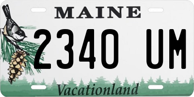 ME license plate 2340UM