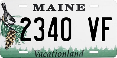 ME license plate 2340VF