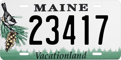 ME license plate 23417