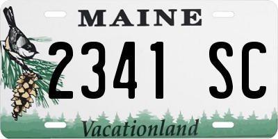 ME license plate 2341SC