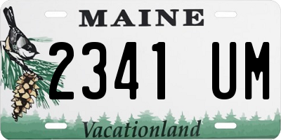 ME license plate 2341UM
