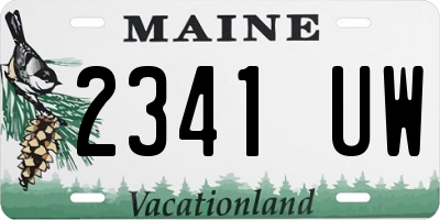 ME license plate 2341UW