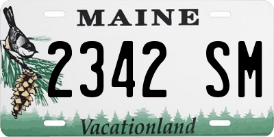 ME license plate 2342SM