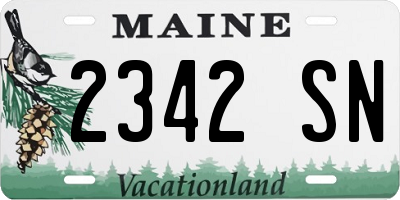 ME license plate 2342SN