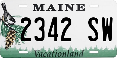 ME license plate 2342SW