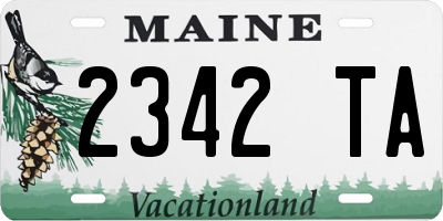 ME license plate 2342TA