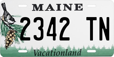 ME license plate 2342TN