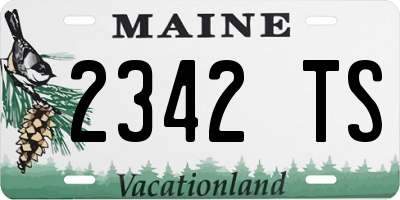 ME license plate 2342TS