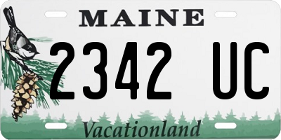 ME license plate 2342UC