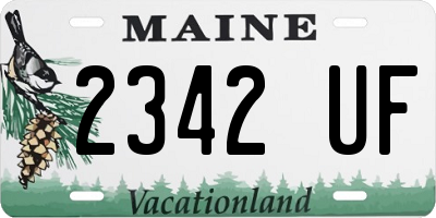 ME license plate 2342UF