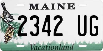 ME license plate 2342UG