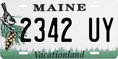 ME license plate 2342UY