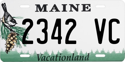 ME license plate 2342VC