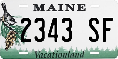 ME license plate 2343SF