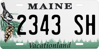 ME license plate 2343SH