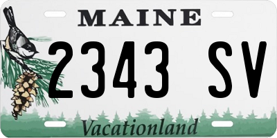 ME license plate 2343SV