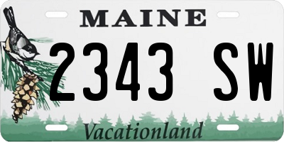 ME license plate 2343SW