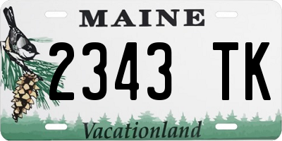 ME license plate 2343TK