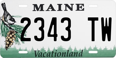 ME license plate 2343TW