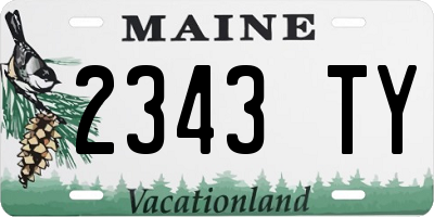 ME license plate 2343TY