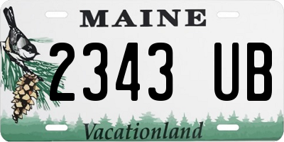 ME license plate 2343UB