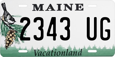 ME license plate 2343UG