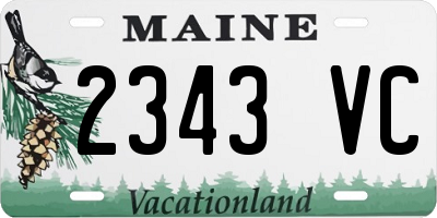 ME license plate 2343VC