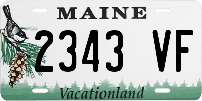 ME license plate 2343VF