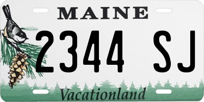 ME license plate 2344SJ