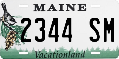 ME license plate 2344SM