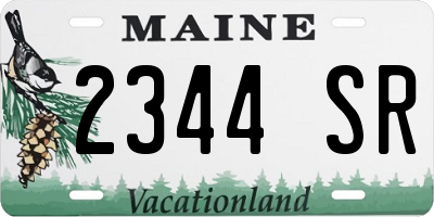 ME license plate 2344SR