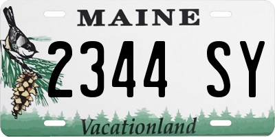 ME license plate 2344SY