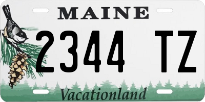 ME license plate 2344TZ