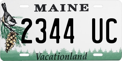 ME license plate 2344UC