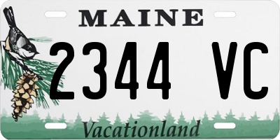 ME license plate 2344VC