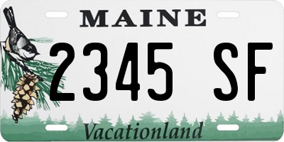 ME license plate 2345SF